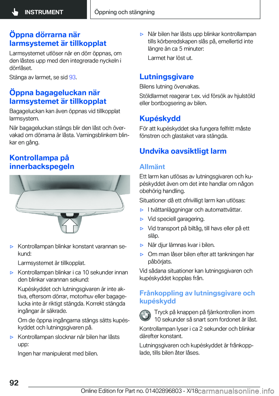 BMW 7 SERIES 2019  InstruktionsbÖcker (in Swedish) �
