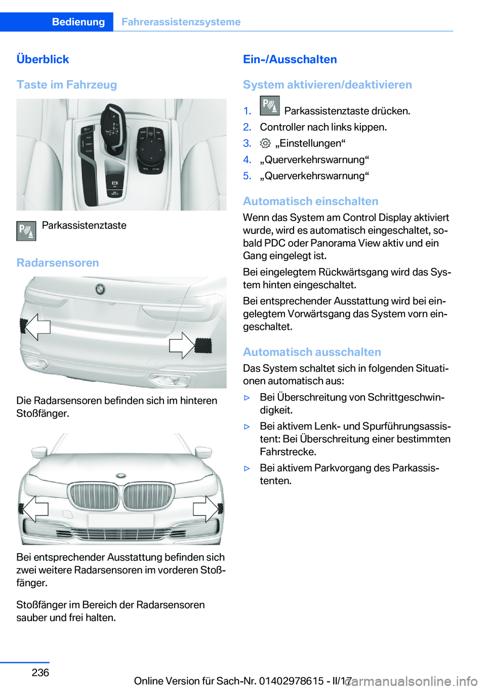 BMW 7 SERIES 2018  Betriebsanleitungen (in German) �