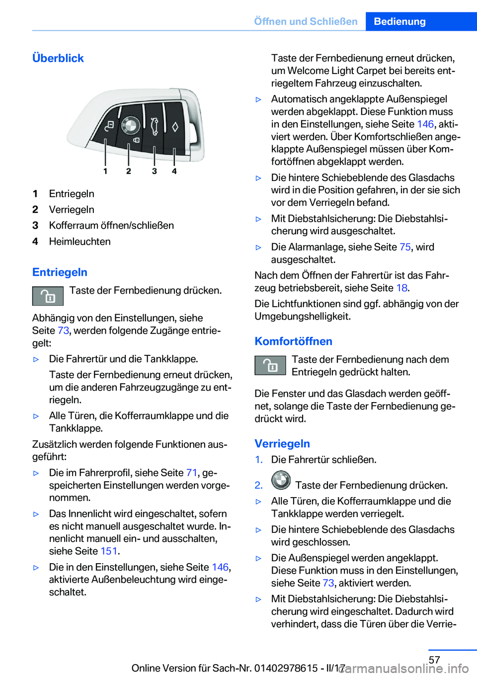 BMW 7 SERIES 2018  Betriebsanleitungen (in German) �