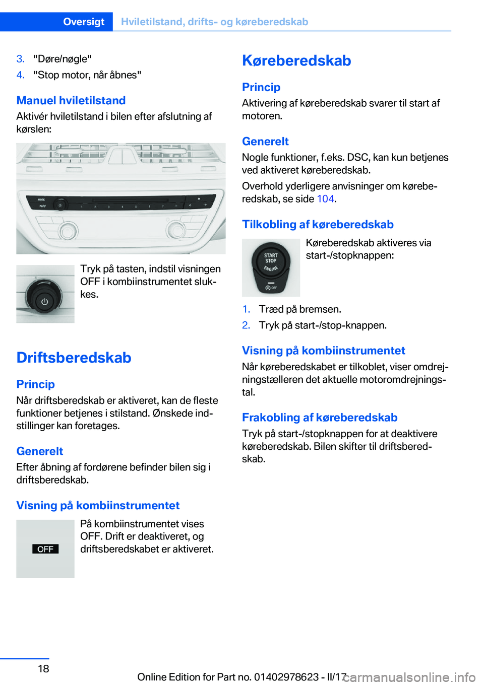 BMW 7 SERIES 2018  InstruktionsbØger (in Danish) �3�.�"�D�