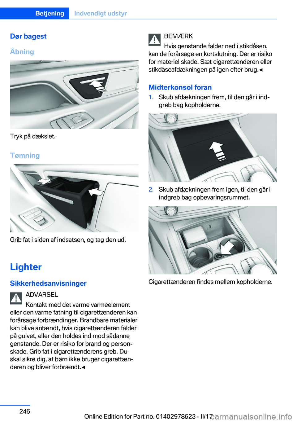 BMW 7 SERIES 2018  InstruktionsbØger (in Danish) �D�