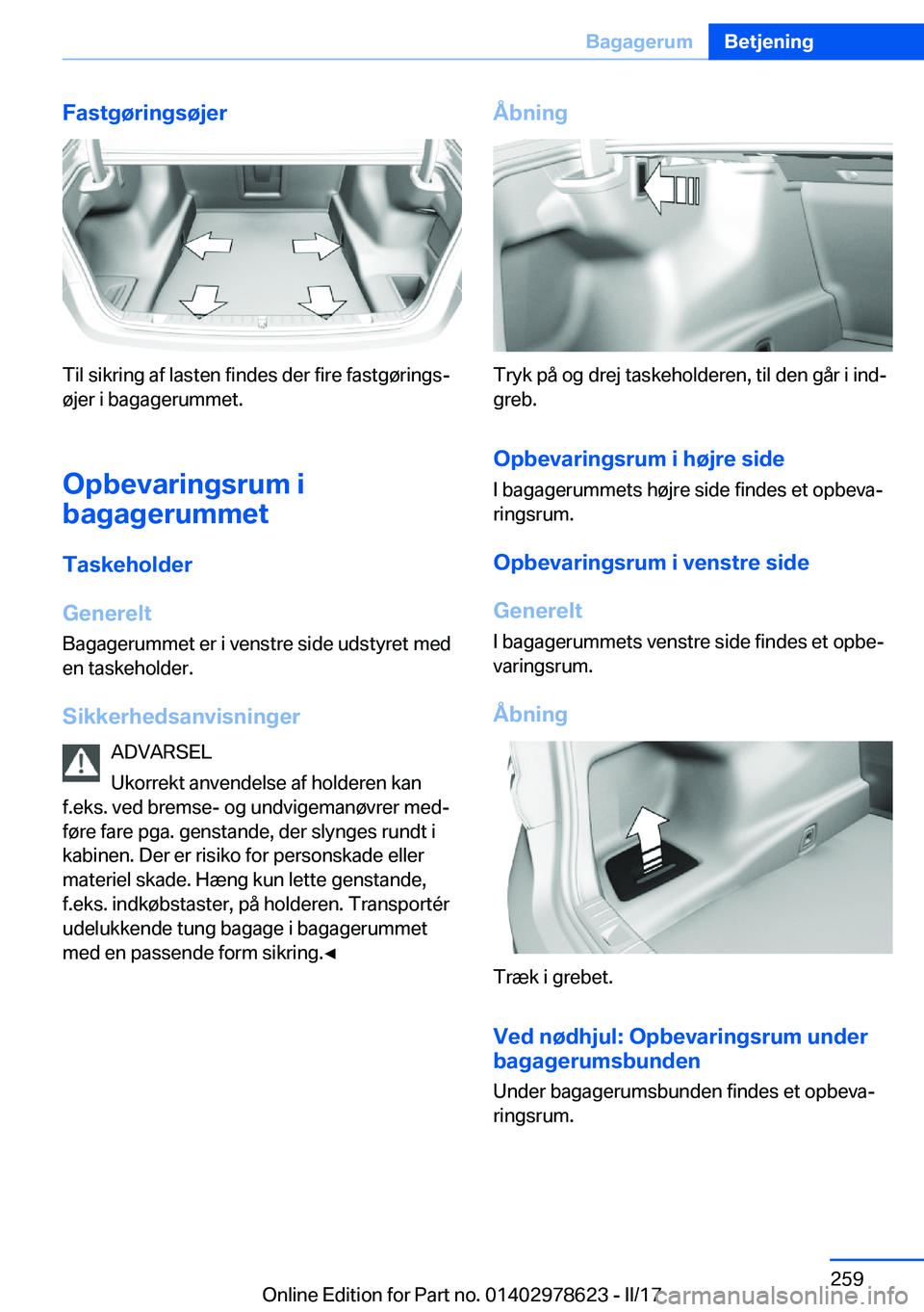 BMW 7 SERIES 2018  InstruktionsbØger (in Danish) �F�a�s�t�g�