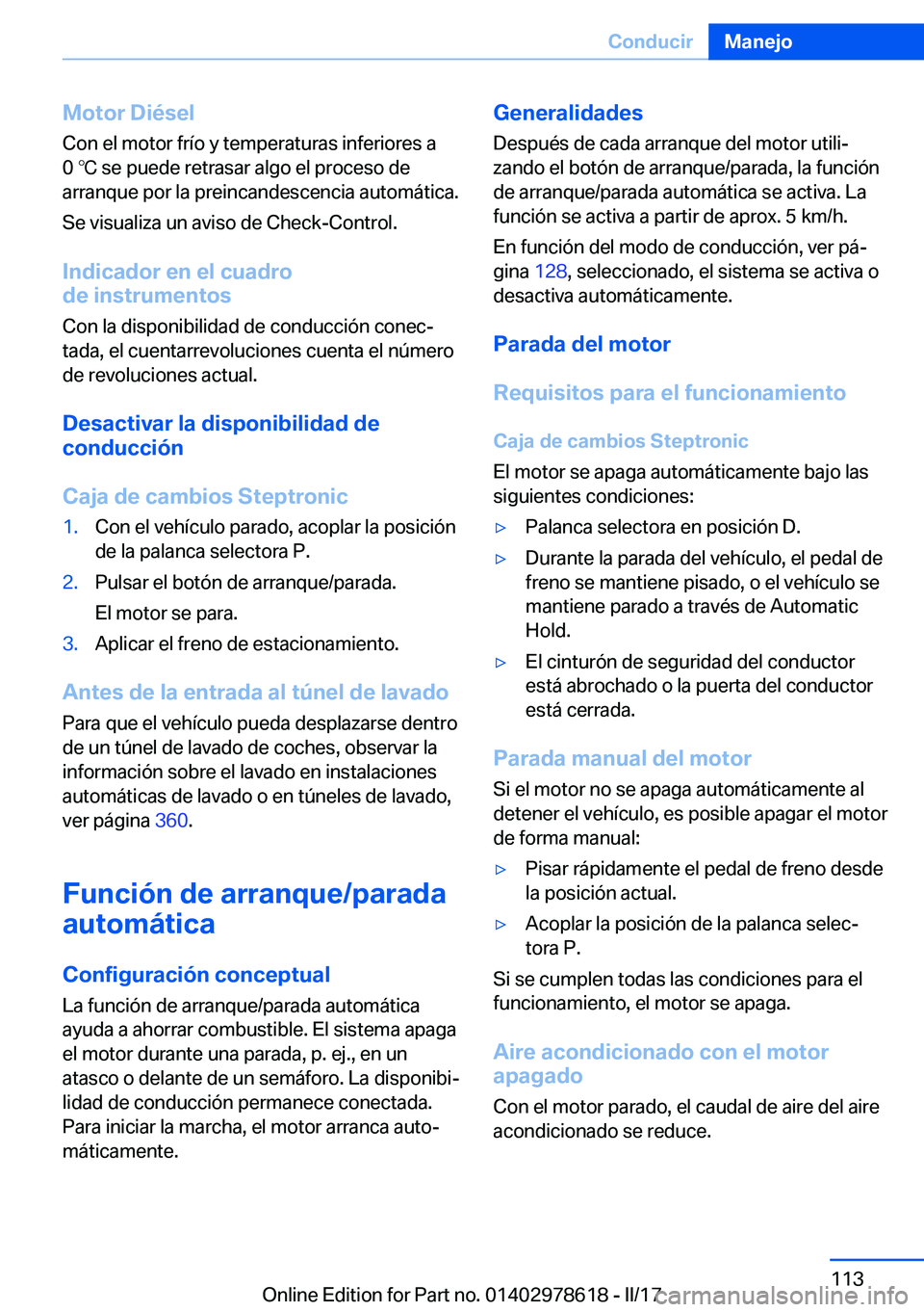 BMW 7 SERIES 2018  Manuales de Empleo (in Spanish) �M�o�t�o�r��D�i�é�s�e�l
�C�o�n� �e�l� �m�o�t�o�r� �f�r�