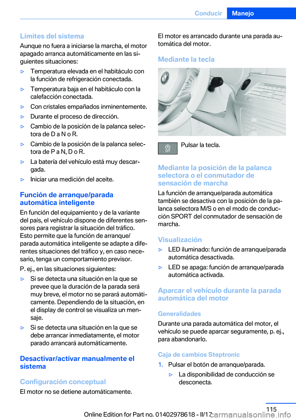 BMW 7 SERIES 2018  Manuales de Empleo (in Spanish) �L�