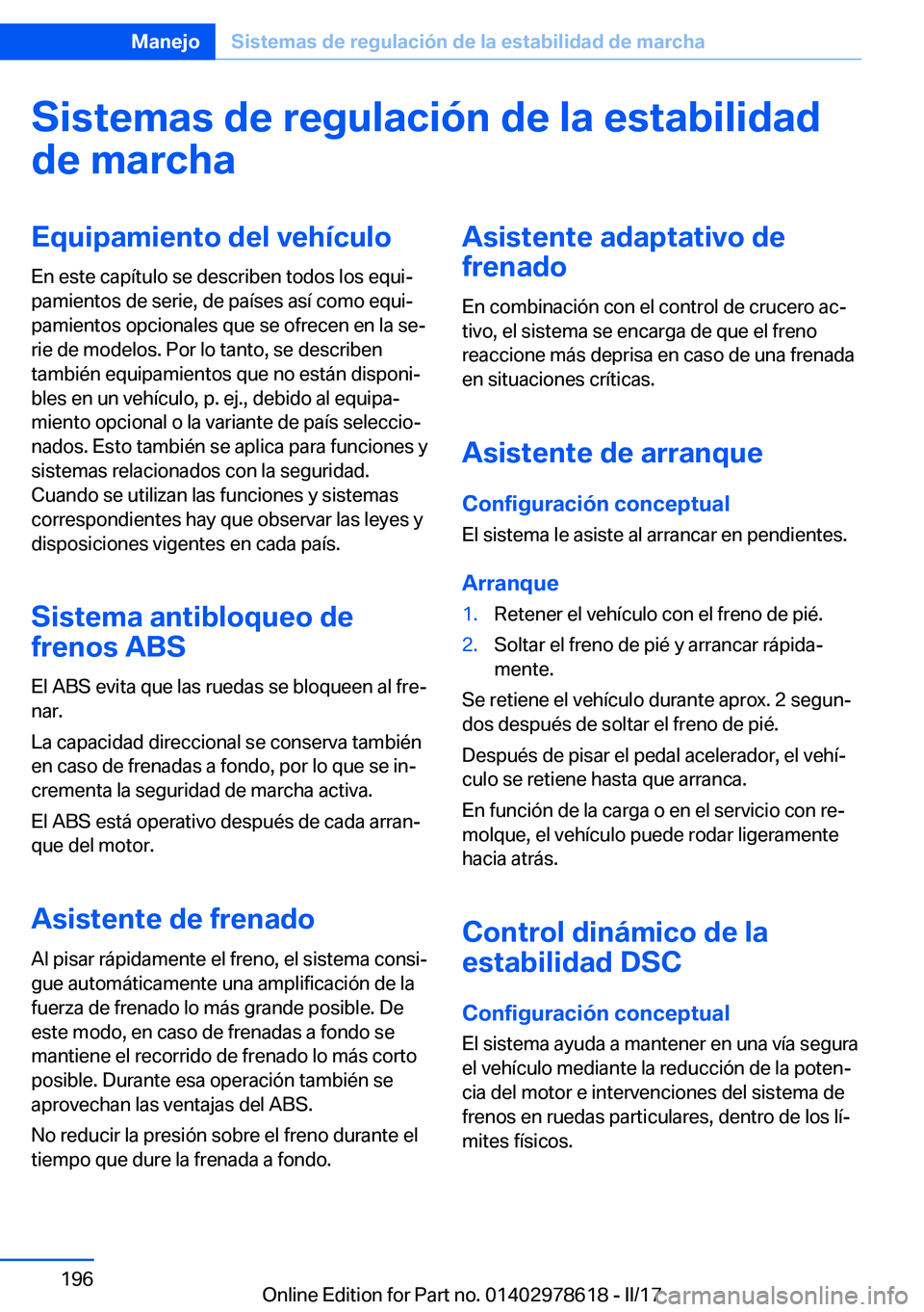 BMW 7 SERIES 2018  Manuales de Empleo (in Spanish) �S�i�s�t�e�m�a�s��d�e��r�e�g�u�l�a�c�i�
