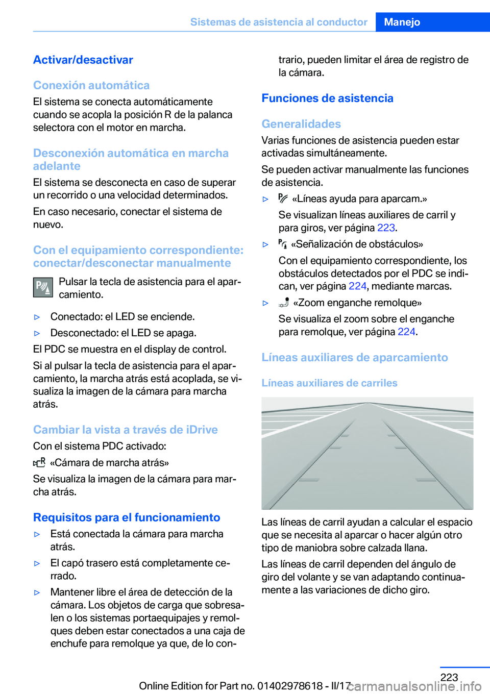BMW 7 SERIES 2018  Manuales de Empleo (in Spanish) �A�c�t�i�v�a�r�/�d�e�s�a�c�t�i�v�a�r
�C�o�n�e�x�i�
