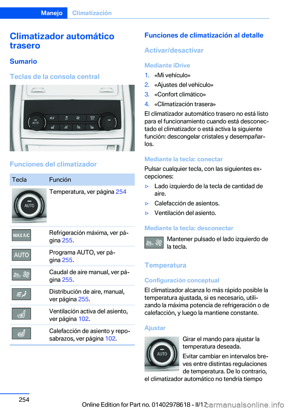 BMW 7 SERIES 2018  Manuales de Empleo (in Spanish) �C�l�i�m�a�t�i�z�a�d�o�r��a�u�t�o�m�