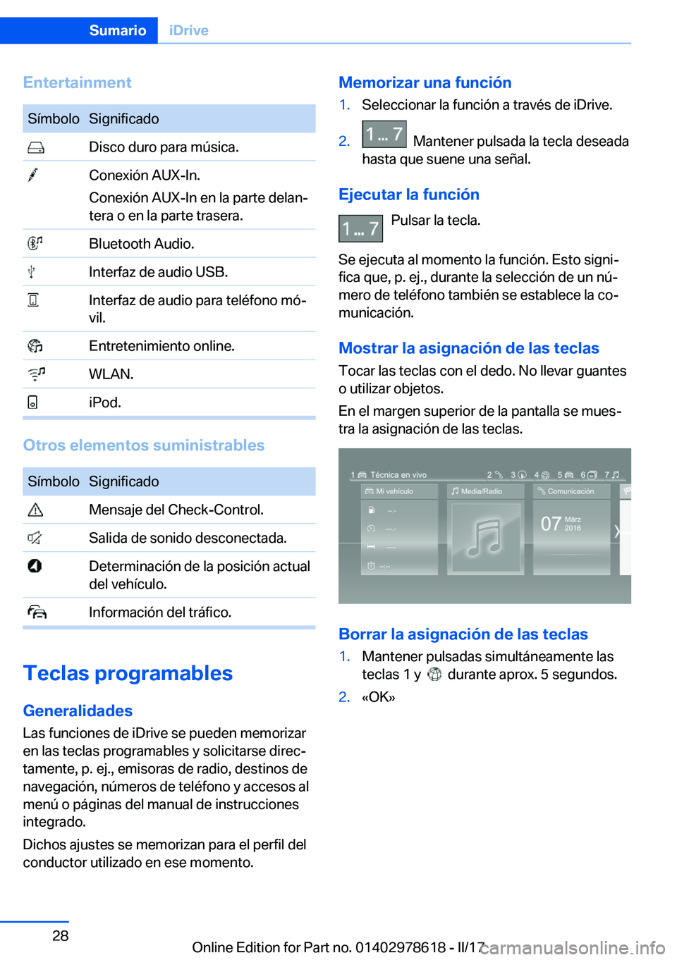 BMW 7 SERIES 2018  Manuales de Empleo (in Spanish) �E�n�t�e�r�t�a�i�n�m�e�n�t�S�