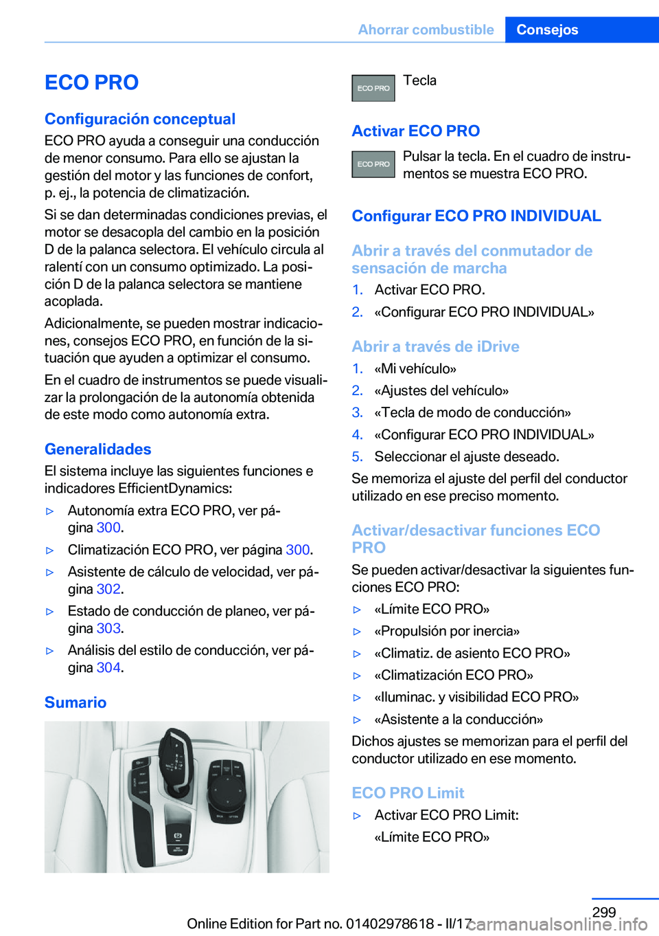 BMW 7 SERIES 2018  Manuales de Empleo (in Spanish) �E�C�O��P�R�O
�C�o�n�f�i�g�u�r�a�c�i�
