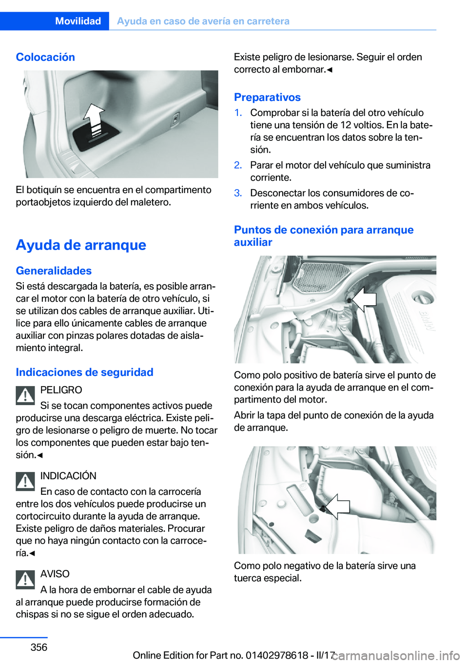 BMW 7 SERIES 2018  Manuales de Empleo (in Spanish) �C�o�l�o�c�a�c�i�