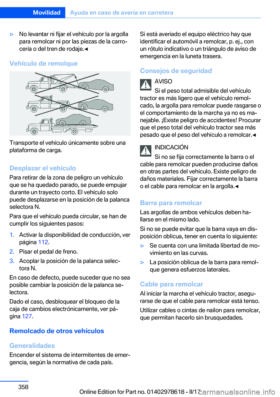 BMW 7 SERIES 2018  Manuales de Empleo (in Spanish) 'y�N�o� �l�e�v�a�n�t�a�r� �n�i� �f�i�j�a�r� �e�l� �v�e�h�