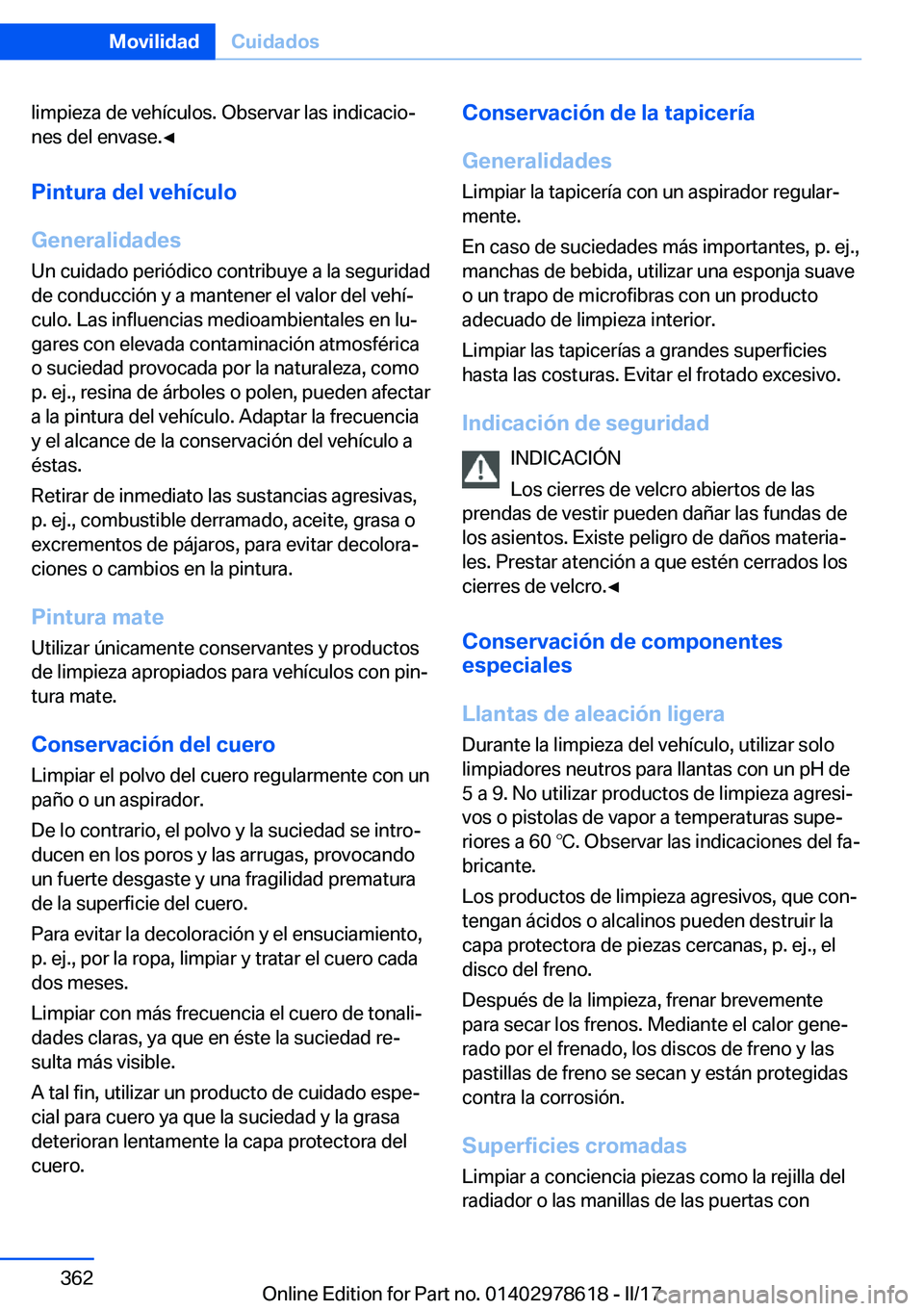 BMW 7 SERIES 2018  Manuales de Empleo (in Spanish) �l�i�m�p�i�e�z�a� �d�e� �v�e�h�