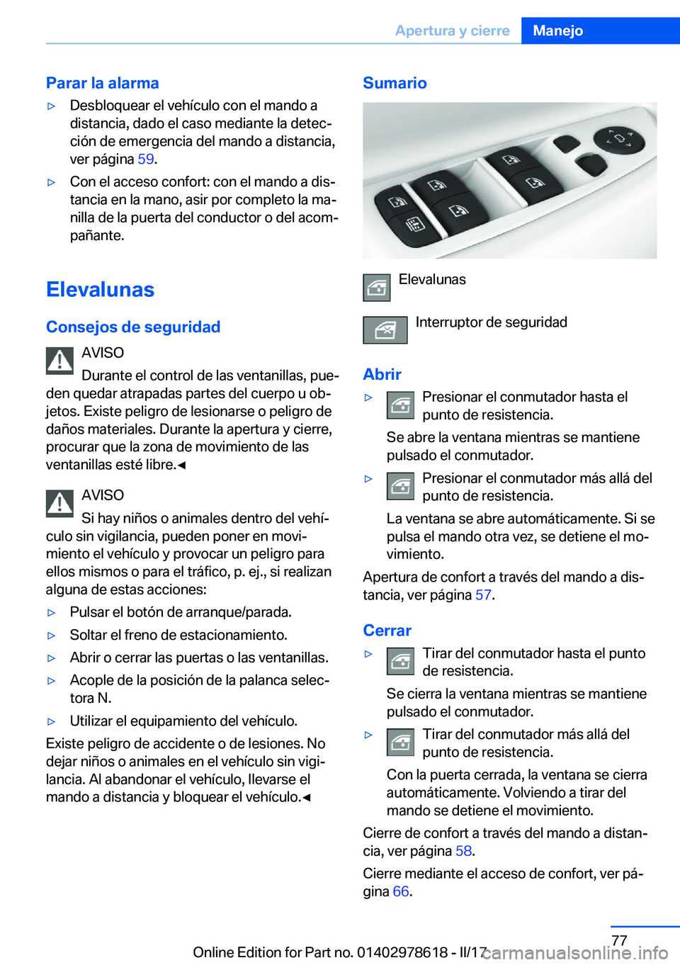 BMW 7 SERIES 2018  Manuales de Empleo (in Spanish) �P�a�r�a�r��l�a��a�l�a�r�m�a'y�D�e�s�b�l�o�q�u�e�a�r� �e�l� �v�e�h�