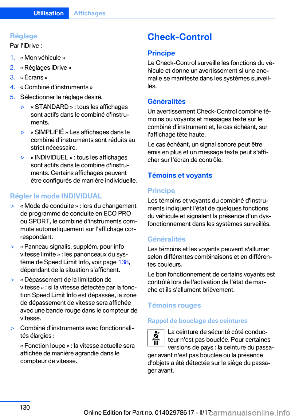 BMW 7 SERIES 2018  Notices Demploi (in French) �R�é�g�l�a�g�e
�P�a�r� �l�'�i�D�r�i�v�e� �:�1�.�k� �M�o�n� �v�é�h�i�c�u�l�e� �{�2�.�k� �R�é�g�l�a�g�e�s� �i�D�r�i�v�e� �{�3�.�k� �É�c�r�a�n�s� �{�4�.�k� �C�o�m�b�i�n�é� �d�'�i�n�s�t�r�u�m