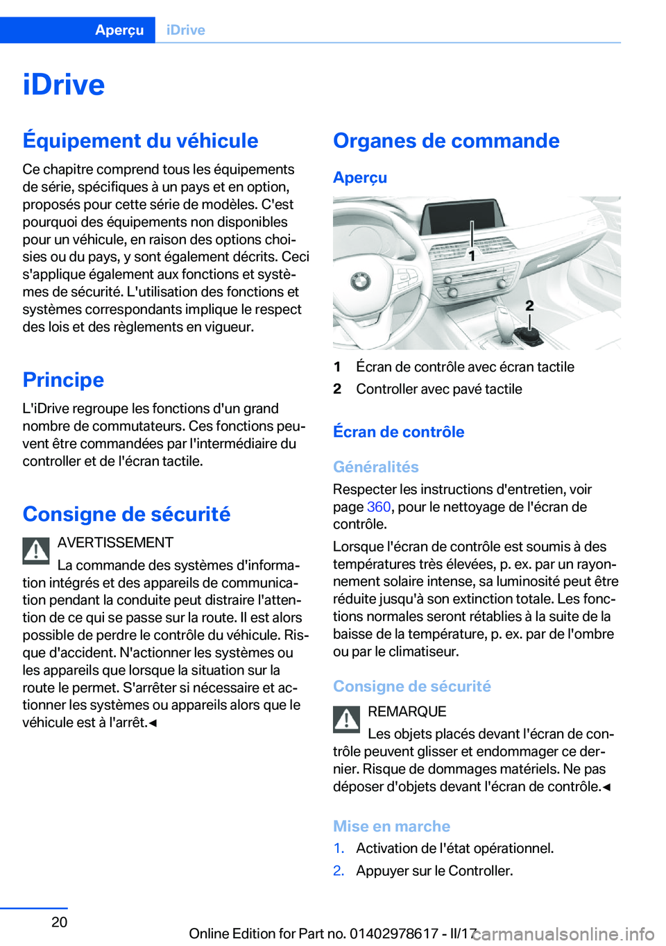 BMW 7 SERIES 2018  Notices Demploi (in French) �i�D�r�i�v�e�