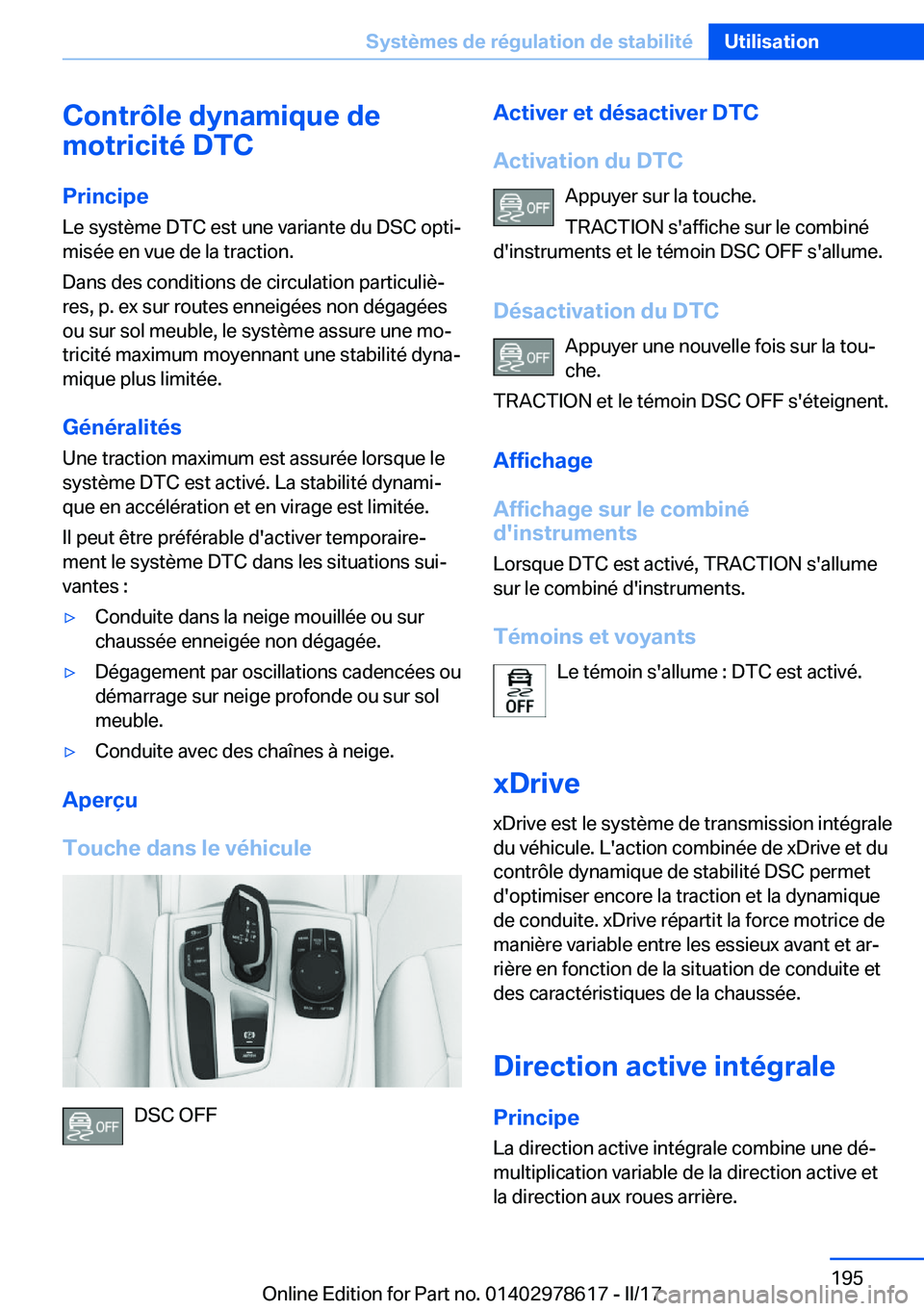 BMW 7 SERIES 2018  Notices Demploi (in French) �C�o�n�t�r�