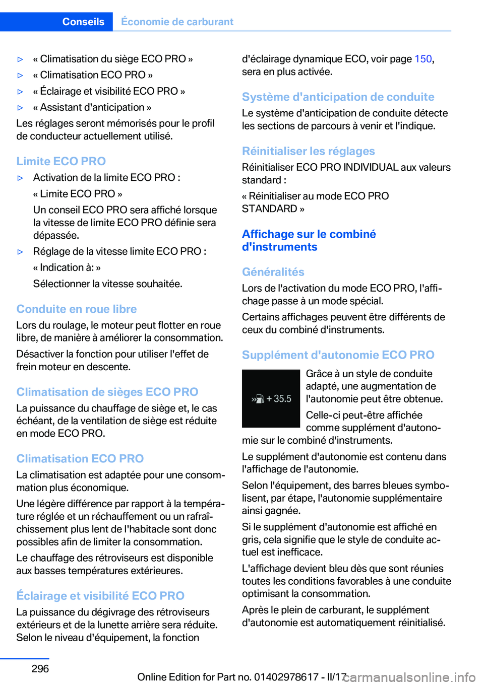 BMW 7 SERIES 2018  Notices Demploi (in French) 'y�k� �C�l�i�m�a�t�i�s�a�t�i�o�n� �d�u� �s�i�è�g�e� �E�C�O� �P�R�O� �{'y�k� �C�l�i�m�a�t�i�s�a�t�i�o�n� �E�C�O� �P�R�O� �{'y�k� �É�c�l�a�i�r�a�g�e� �e�t� �v�i�s�i�b�i�l�i�t�é� �E�C�O� �