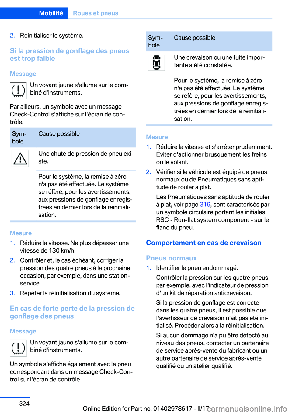 BMW 7 SERIES 2018  Notices Demploi (in French) �2�.�R�é�i�n�i�t�i�a�l�i�s�e�r� �l�e� �s�y�s�t�è�m�e�.
�S�i��l�a��p�r�e�s�s�i�o�n��d�e��g�o�n�f�l�a�g�e��d�e�s��p�n�e�u�s
�e�s�t��t�r�o�p��f�a�i�b�l�e
�M�e�s�s�a�g�e �U�n� �v�o�y�a�n�t� �j�a