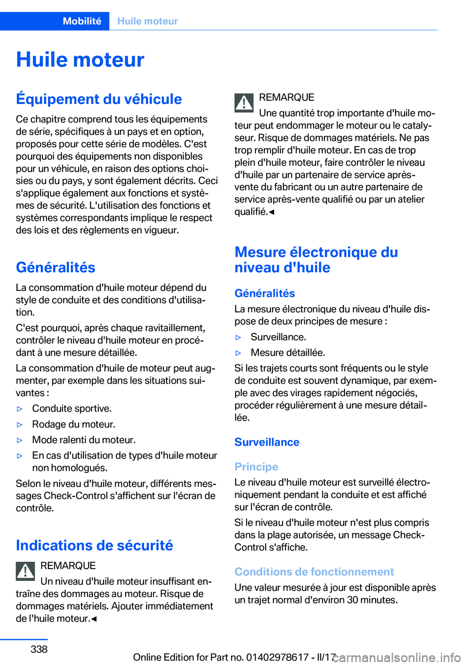 BMW 7 SERIES 2018  Notices Demploi (in French) �H�u�i�l�e��m�o�t�e�u�r�