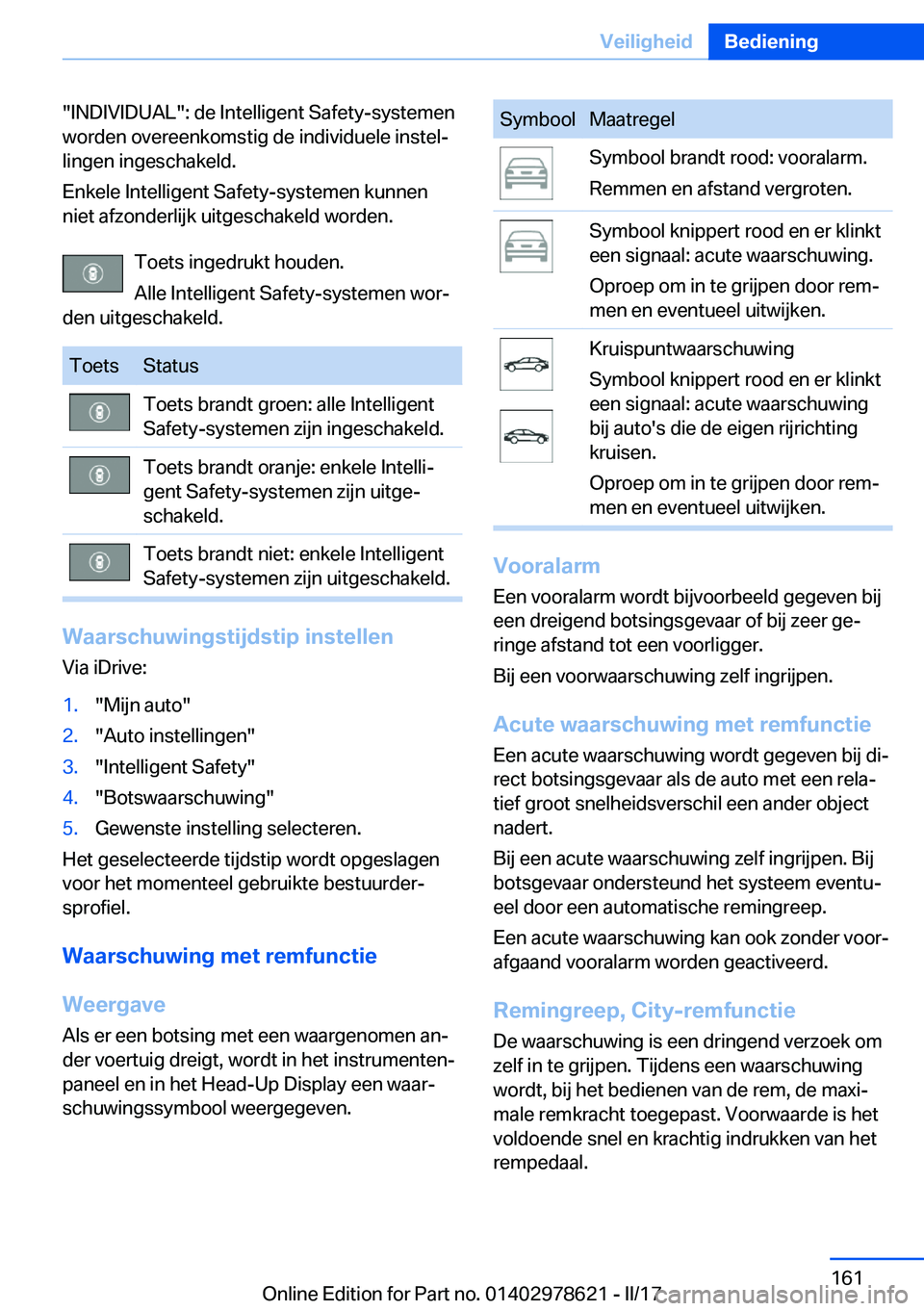 BMW 7 SERIES 2018  Instructieboekjes (in Dutch) �"�I�N�D�I�V�I�D�U�A�L�"�:� �d�e� �I�n�t�e�l�l�i�g�e�n�t� �S�a�f�e�t�y�-�s�y�s�t�e�m�e�n
�w�o�r�d�e�n� �o�v�e�r�e�e�n�k�o�m�s�t�i�g� �d�e� �i�n�d�i�v�i�d�u�e�l�e� �i�n�s�t�e�lj
�l�i�n�g�e�n� 