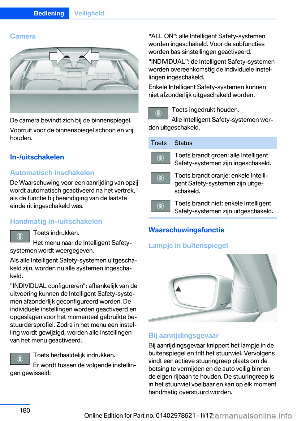 BMW 7 SERIES 2018  Instructieboekjes (in Dutch) �C�a�m�e�r�a
�D�e� �c�a�m�e�r�a� �b�e�v�i�n�d�t� �z�i�c�h� �b�i�j� �d�e� �b�i�n�n�e�n�s�p�i�e�g�e�l�.
�V�o�o�r�r�u�i�t� �v�o�o�r� �d�e� �b�i�n�n�e�n�s�p�i�e�g�e�l� �s�c�h�o�o�n� �e�n� �v�r�i�j �h�o�u�
