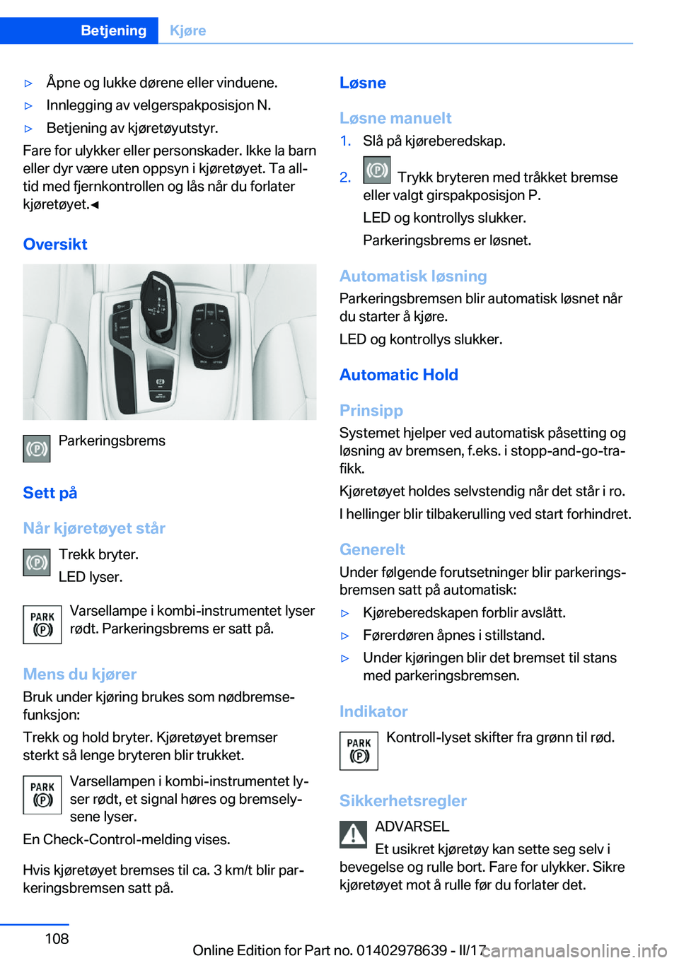 BMW 7 SERIES 2018  InstruksjonsbØker (in Norwegian) 'y�