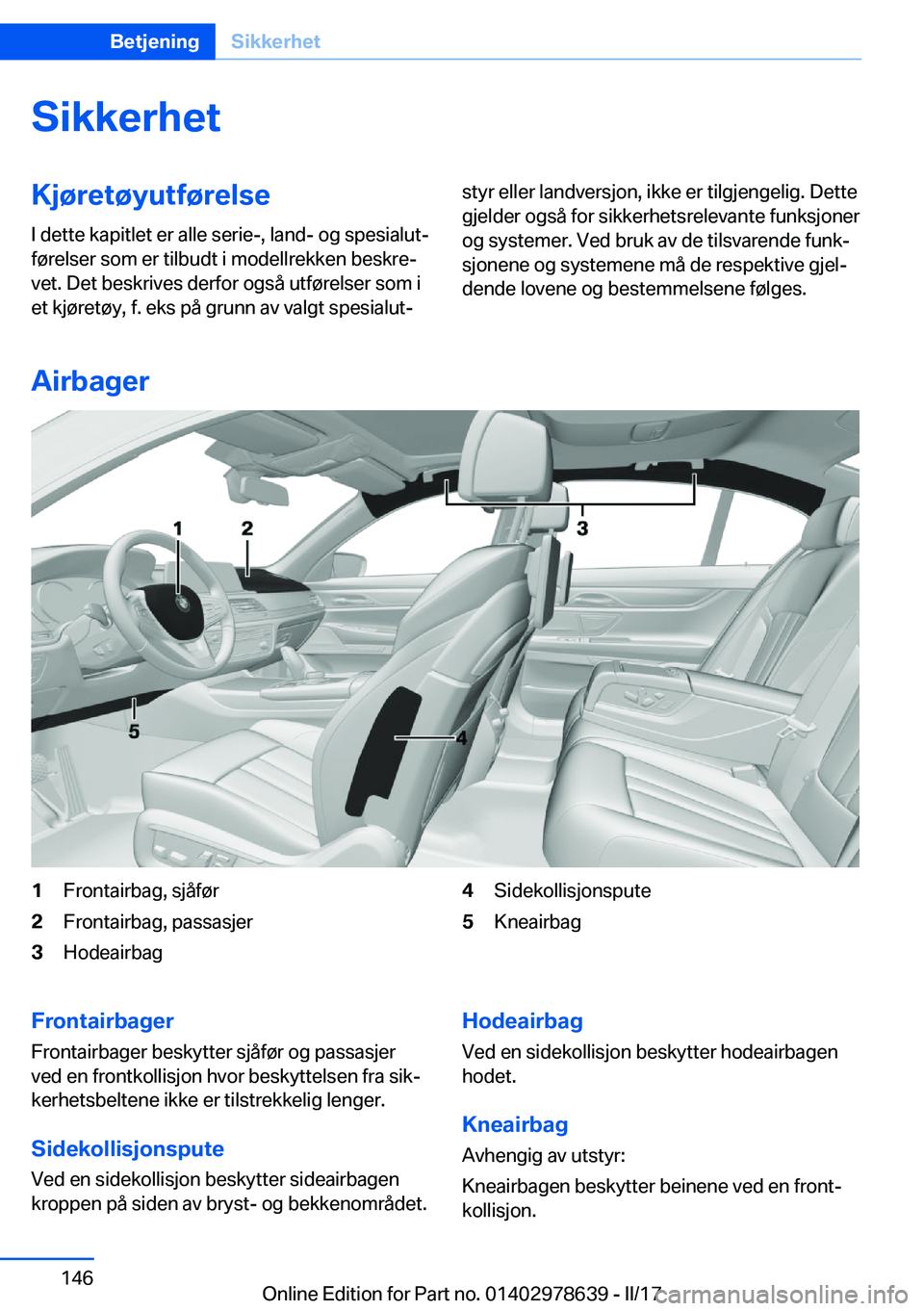 BMW 7 SERIES 2018  InstruksjonsbØker (in Norwegian) �S�i�k�k�e�r�h�e�t�K�j�