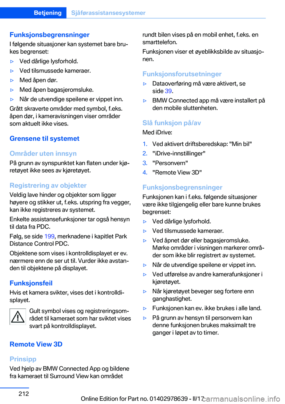 BMW 7 SERIES 2018  InstruksjonsbØker (in Norwegian) �F�u�n�k�s�j�o�n�s�b�e�g�r�e�n�s�n�i�n�g�e�r�I� �f�