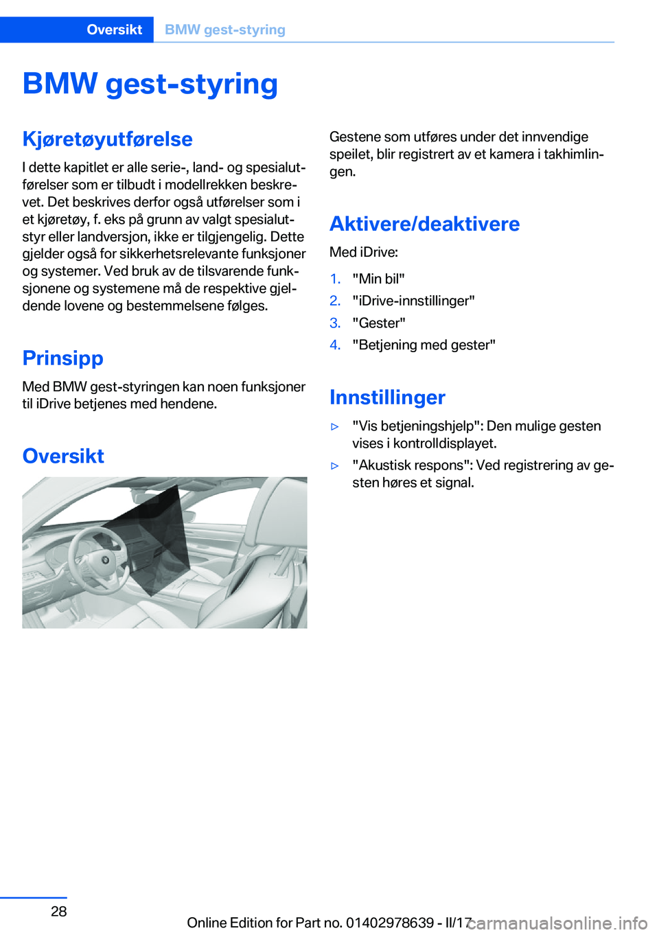 BMW 7 SERIES 2018  InstruksjonsbØker (in Norwegian) �B�M�W��g�e�s�t�-�s�t�y�r�i�n�g�K�j�