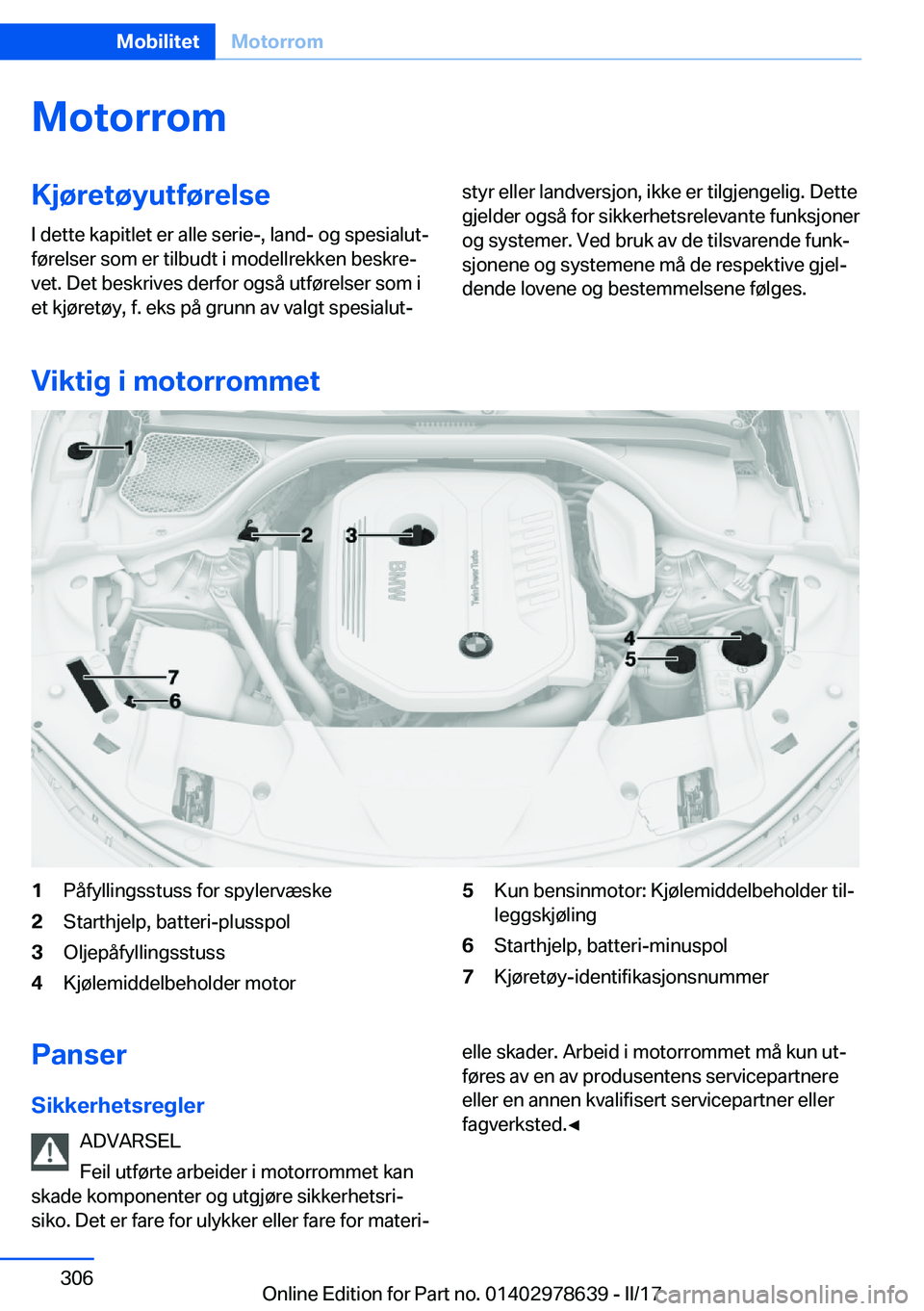 BMW 7 SERIES 2018  InstruksjonsbØker (in Norwegian) �M�o�t�o�r�r�o�m�K�j�