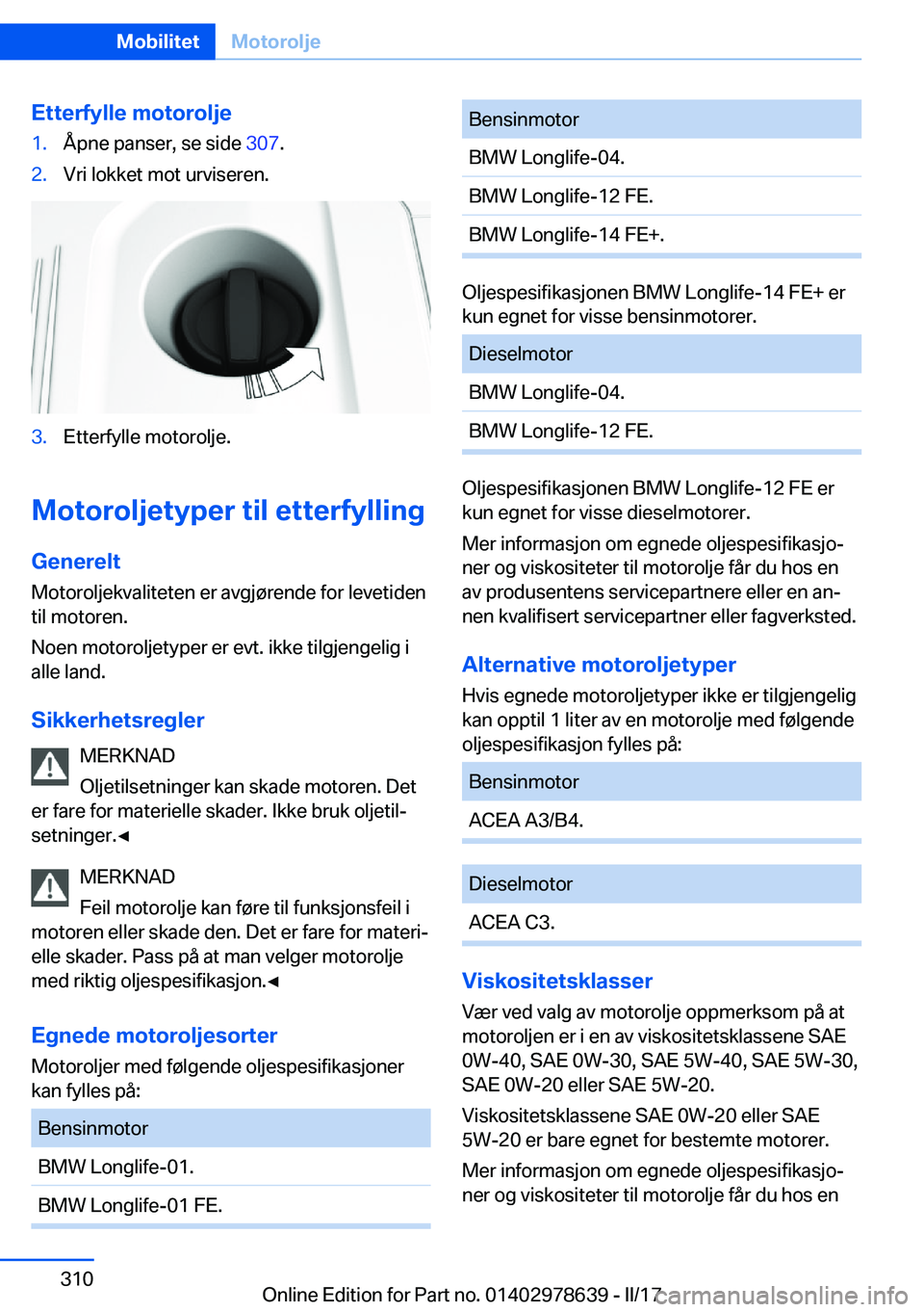 BMW 7 SERIES 2018  InstruksjonsbØker (in Norwegian) �E�t�t�e�r�f�y�l�l�e��m�o�t�o�r�o�l�j�e�1�.�