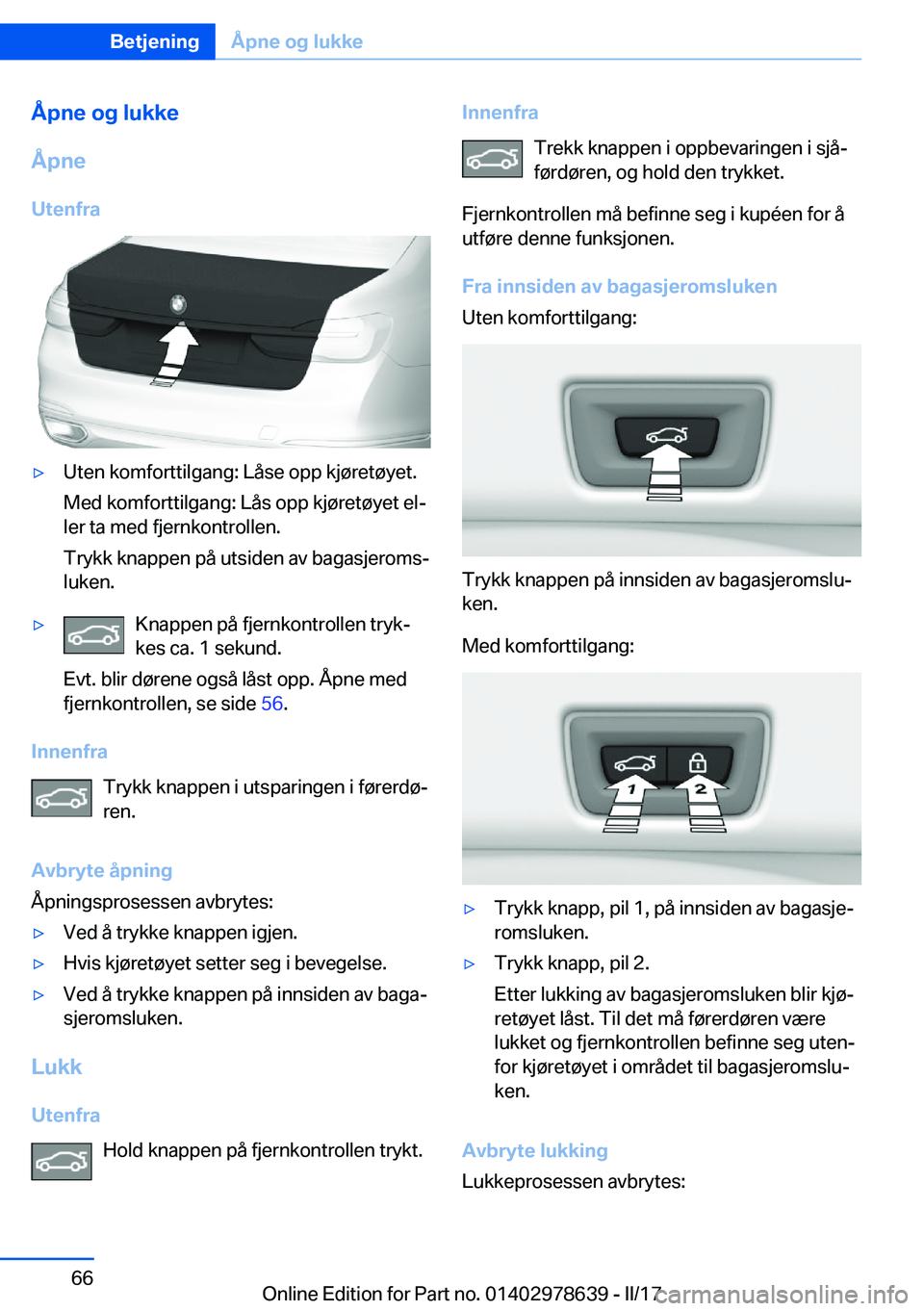 BMW 7 SERIES 2018  InstruksjonsbØker (in Norwegian) �