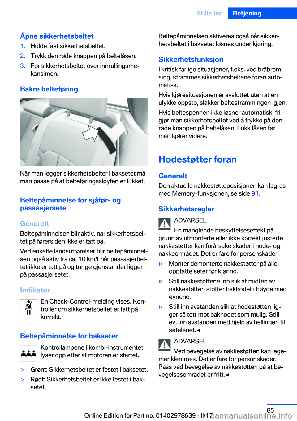 BMW 7 SERIES 2018  InstruksjonsbØker (in Norwegian) �
