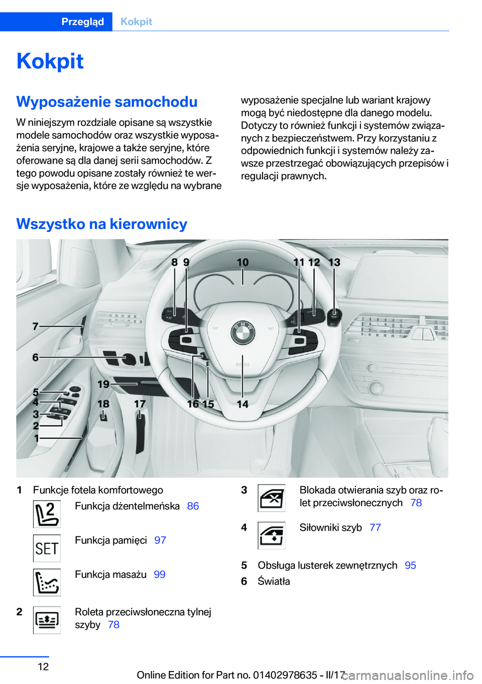BMW 7 SERIES 2018  Instrukcja obsługi (in Polish) �K�o�k�p�i�t�W�y�p�o�s�a9�e�n�i�e��s�a�m�o�c�h�o�d�u�W� �n�i�n�i�e�j�s�z�y�m� �r�o�z�d�z�i�a�l�e� �o�p�i�s�a�n�e� �s�
