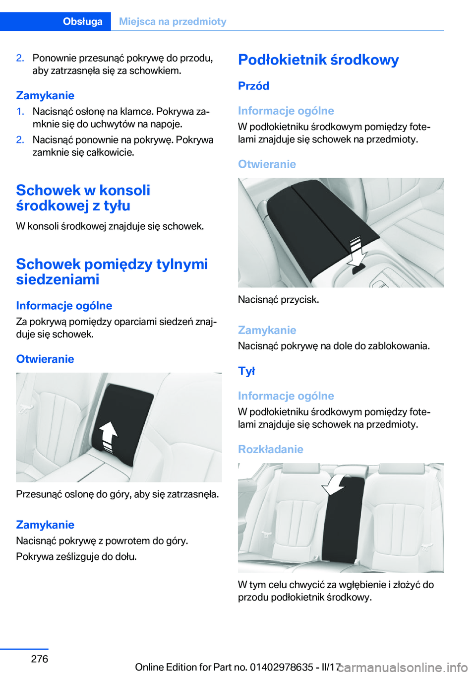 BMW 7 SERIES 2018  Instrukcja obsługi (in Polish) �2�.�P�o�n�o�w�n�i�e� �p�r�z�e�s�u�n�