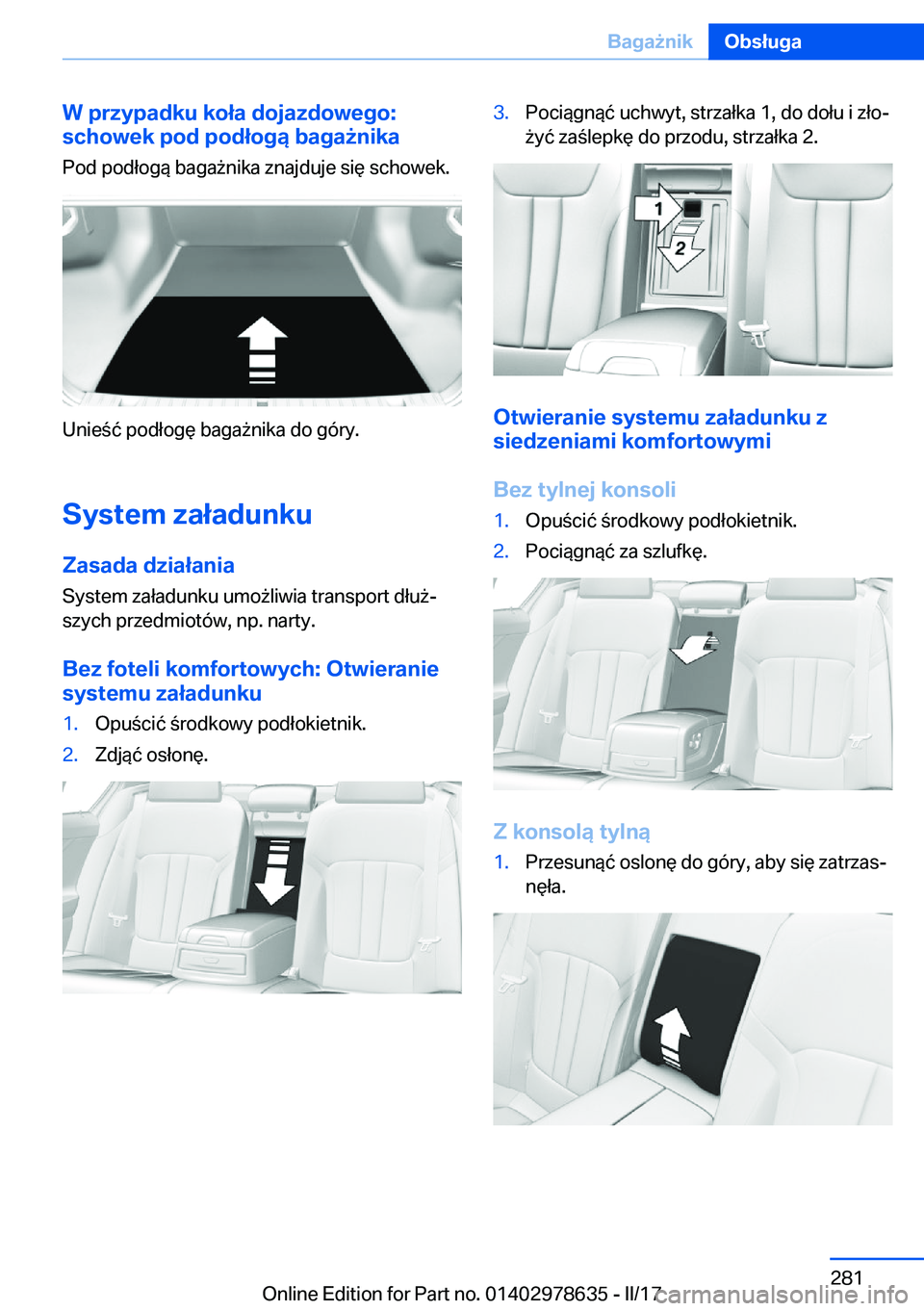 BMW 7 SERIES 2018  Instrukcja obsługi (in Polish) �W��p�r�z�y�p�a�d�k�u��k�o�ł�a��d�o�j�a�z�d�o�w�e�g�o�:
�s�c�h�o�w�e�k��p�o�d��p�o�d�ł�o�g�
