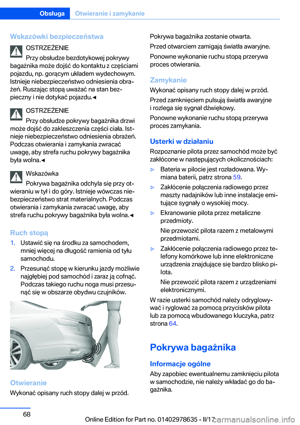 BMW 7 SERIES 2018  Instrukcja obsługi (in Polish) �W�s�k�a�z�