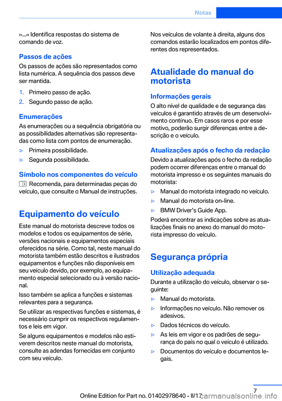 BMW 7 SERIES 2018  Manual do condutor (in Portuguese) 