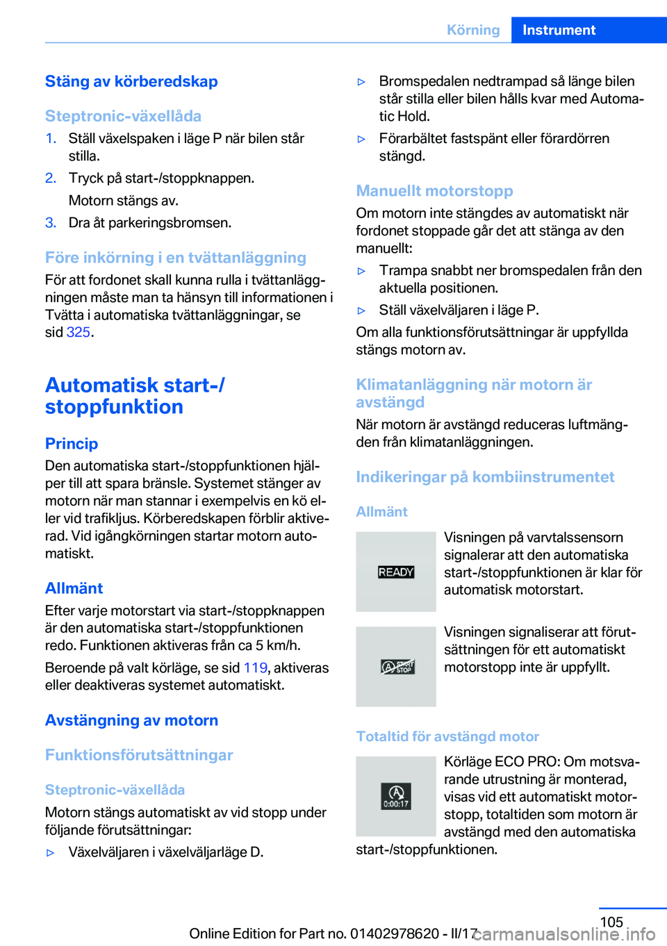 BMW 7 SERIES 2018  InstruktionsbÖcker (in Swedish) �S�t�ä�n�g��a�v��k�