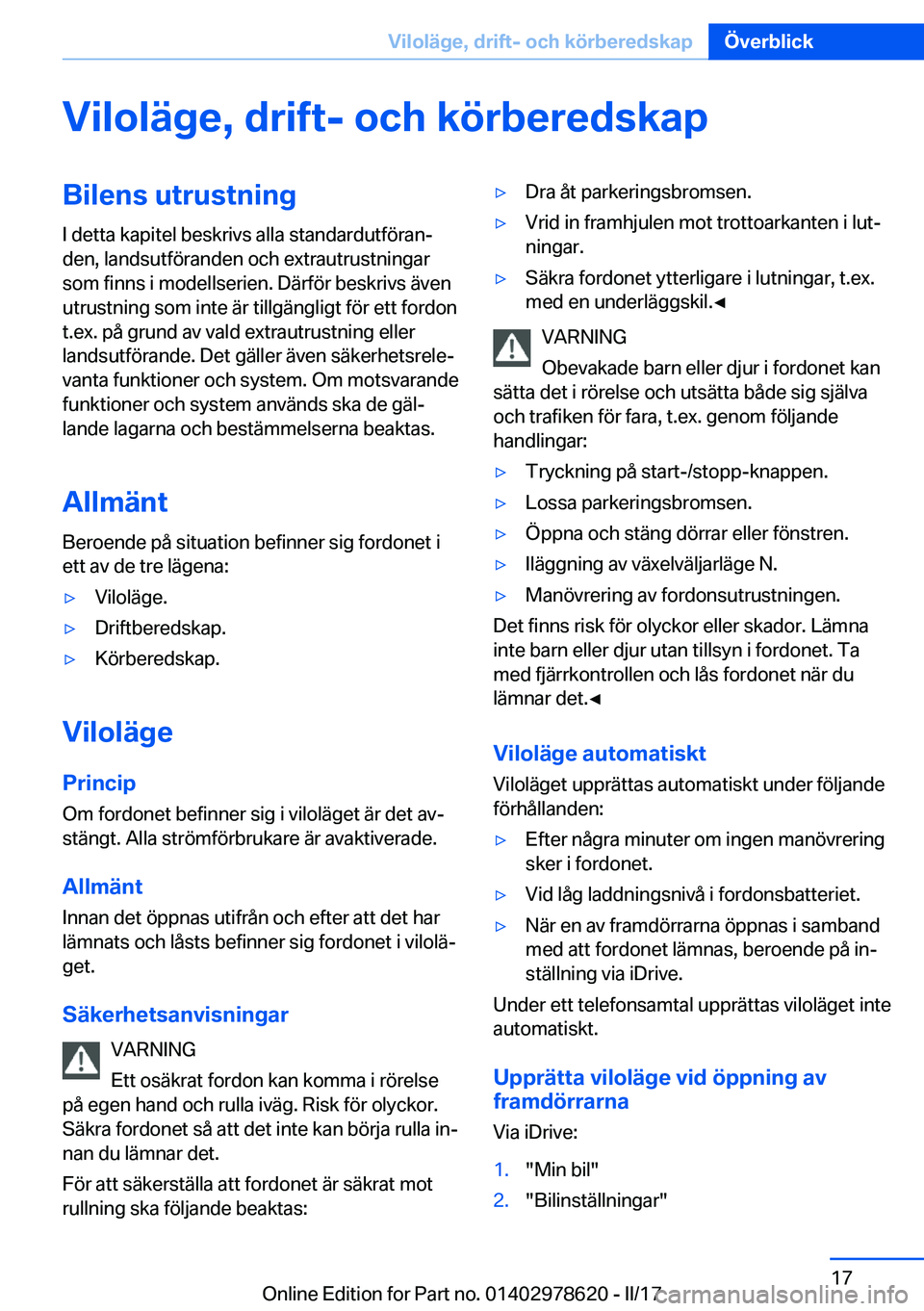 BMW 7 SERIES 2018  InstruktionsbÖcker (in Swedish) �V�i�l�o�l�ä�g�e�,��d�r�i�f�t�-��o�c�h��k�