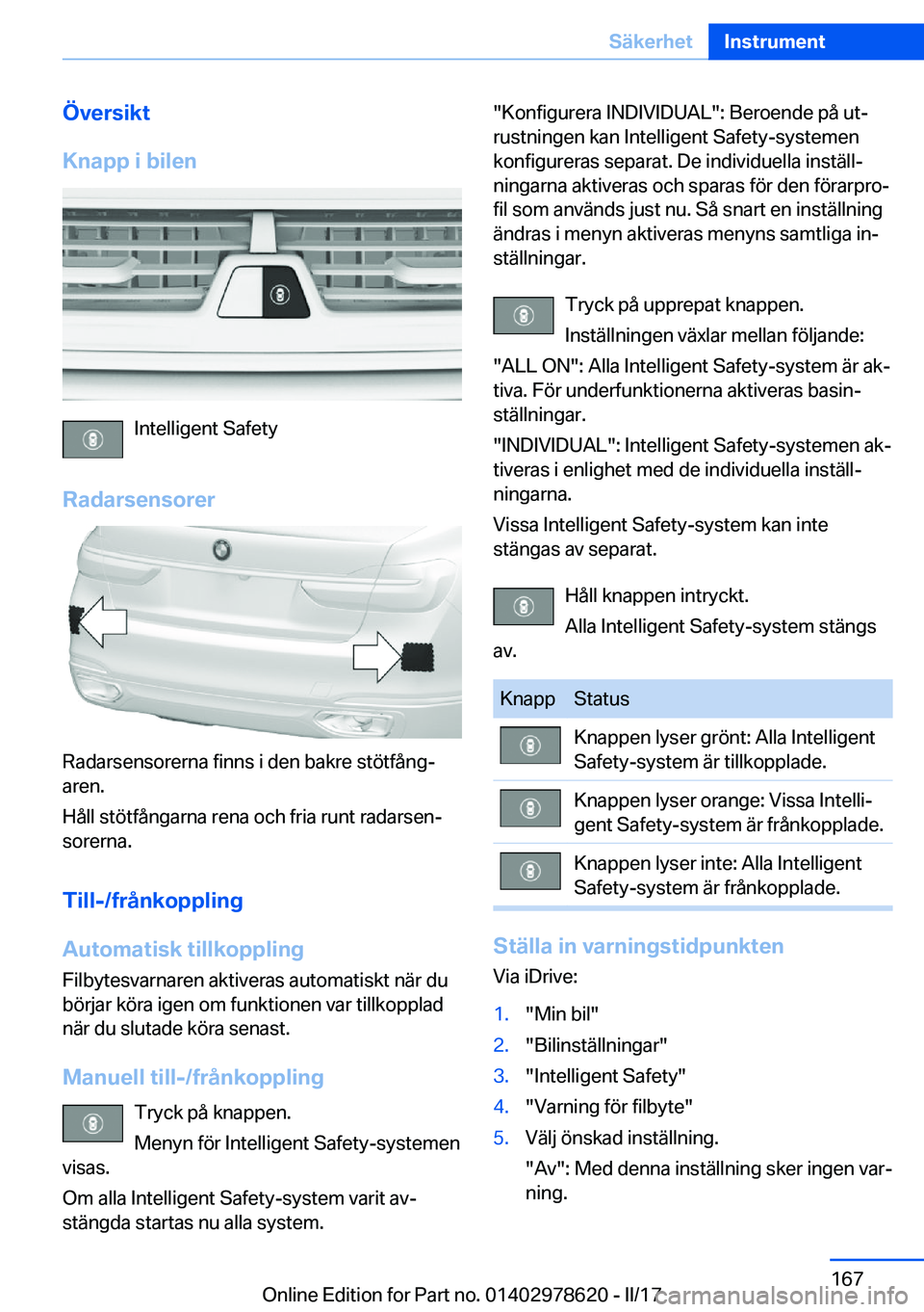 BMW 7 SERIES 2018  InstruktionsbÖcker (in Swedish) �
