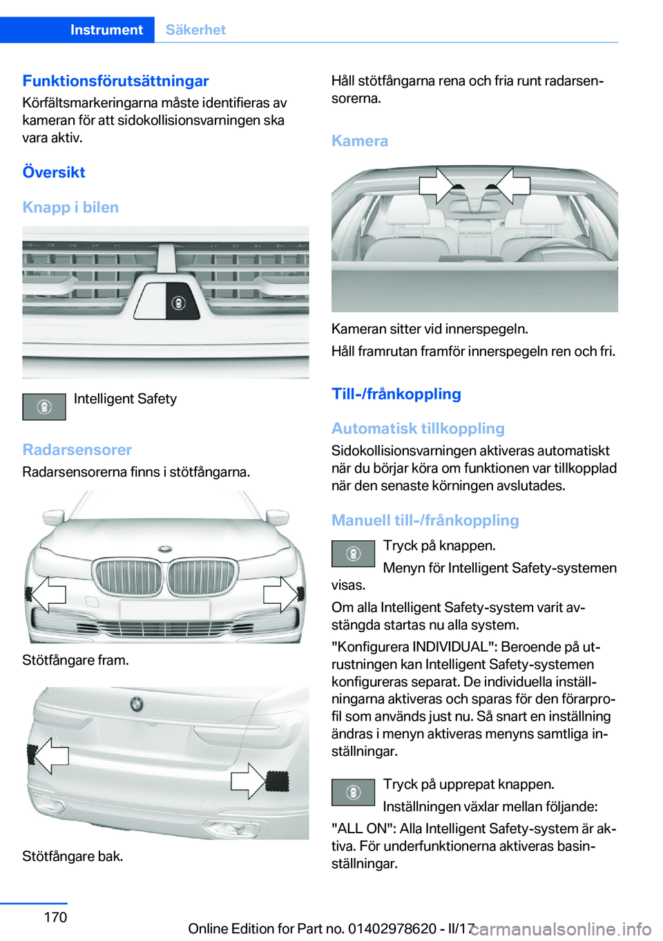 BMW 7 SERIES 2018  InstruktionsbÖcker (in Swedish) �F�u�n�k�t�i�o�n�s�f�