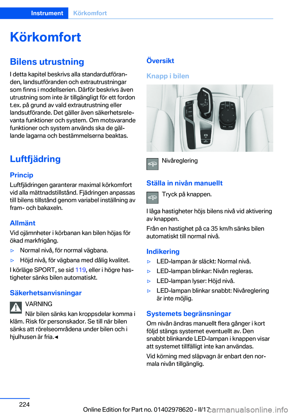 BMW 7 SERIES 2018  InstruktionsbÖcker (in Swedish) �K�
