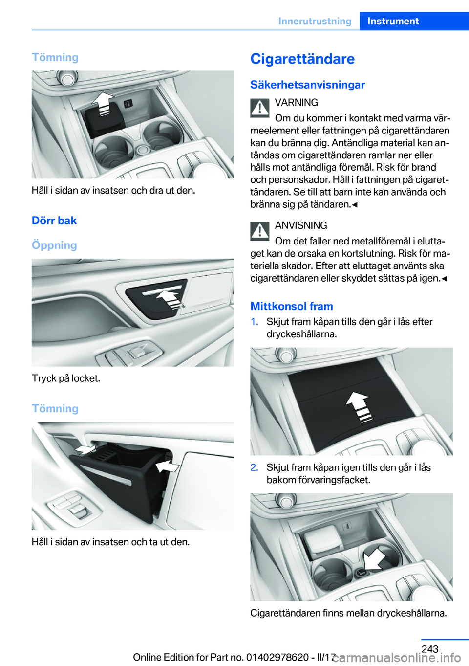 BMW 7 SERIES 2018  InstruktionsbÖcker (in Swedish) �T�