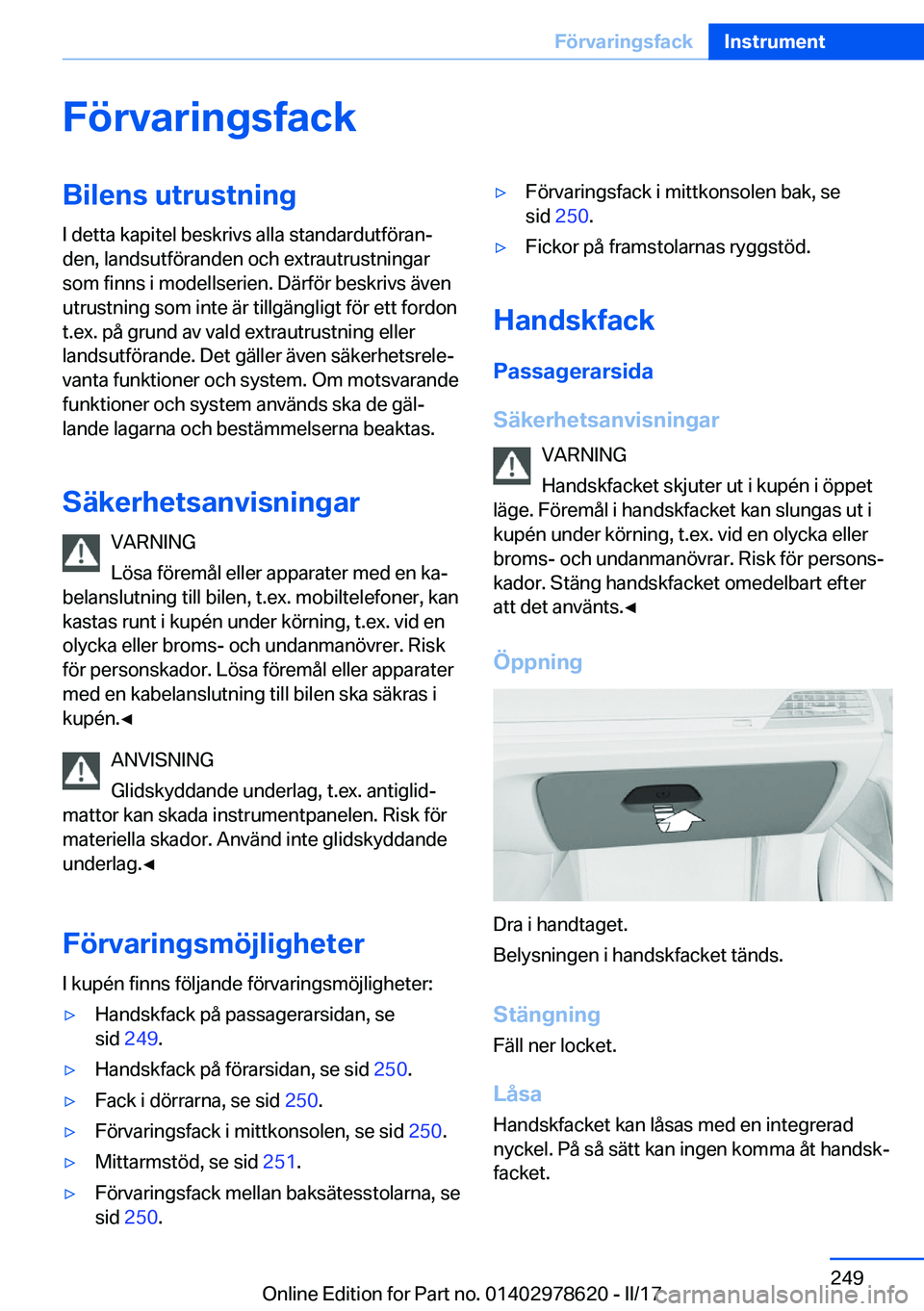 BMW 7 SERIES 2018  InstruktionsbÖcker (in Swedish) �F�