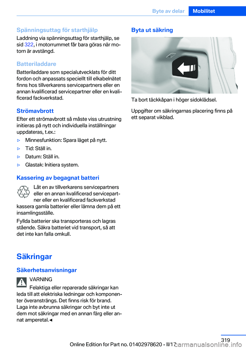 BMW 7 SERIES 2018  InstruktionsbÖcker (in Swedish) �S�p�ä�n�n�i�n�g�s�u�t�t�a�g��f�