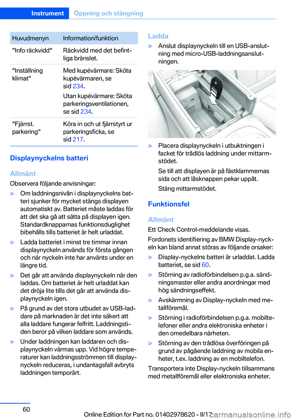 BMW 7 SERIES 2018  InstruktionsbÖcker (in Swedish) �H�u�v�u�d�m�e�n�y�n�I�n�f�o�r�m�a�t�i�o�n�/�f�u�n�k�t�i�o�n�"�I�n�f�o� �r�ä�c�k�v�i�d�d�"�R�ä�c�k�v�i�d�d� �m�e�d� �d�e�t� �b�e�f�i�n�tj
�l�i�g�a� �b�r�ä�n�s�l�e�t�.�"�I�n�s�t�ä�l�l�