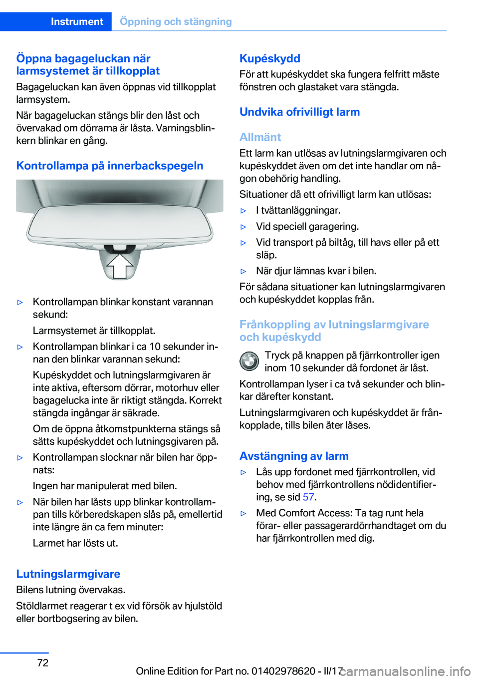 BMW 7 SERIES 2018  InstruktionsbÖcker (in Swedish) �