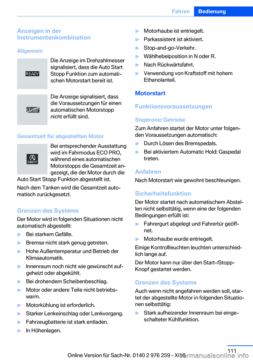 BMW 7 SERIES 2017  Betriebsanleitungen (in German) �A�n�z�e�i�g�e�n��i�n��d�e�r
�I�n�s�t�r�u�m�e�n�t�e�n�k�o�m�b�i�n�a�t�i�o�n
�A�l�l�g�e�m�e�i�n �D�i�e� �A�n�z�e�i�g�e� �i�m� �D�r�e�h�z�a�h�l�m�e�s�s�e�r
�s�i�g�n�a�l�i�s�i�e�r�t�,� �d�a�s�s� �d�i�e