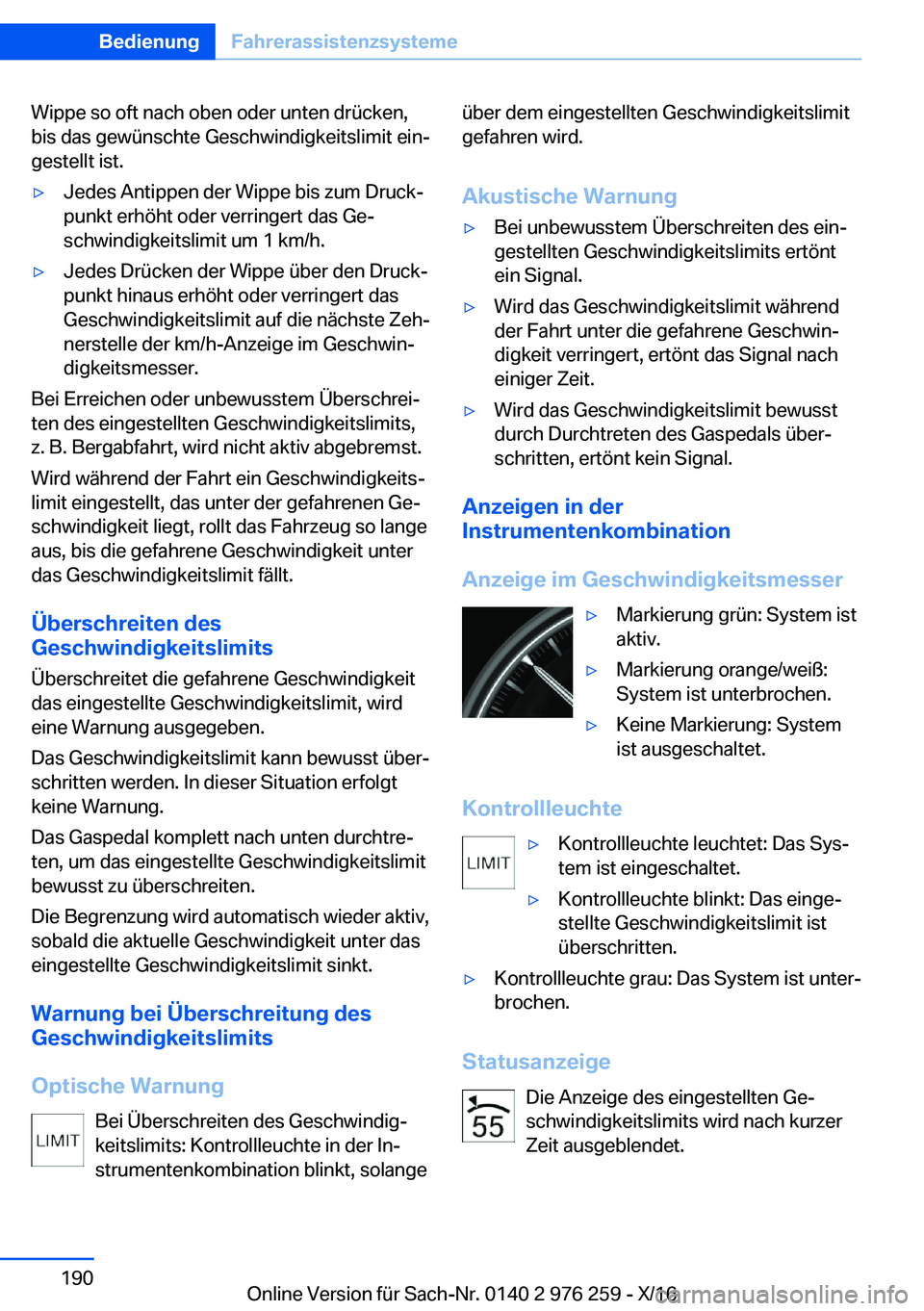 BMW 7 SERIES 2017  Betriebsanleitungen (in German) �W�i�p�p�e� �s�o� �o�f�t� �n�a�c�h� �o�b�e�n� �o�d�e�r� �u�n�t�e�n� �d�r�ü�c�k�e�n�,
�b�i�s� �d�a�s� �g�e�w�ü�n�s�c�h�t�e� �G�e�s�c�h�w�i�n�d�i�g�k�e�i�t�s�l�i�m�i�t� �e�i�nj
�g�e�s�t�e�l�l�t� �i�s